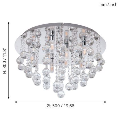 Plafonieră LED pentru baie Eglo 79516 MONTEPRANDONE 8xG9/3W/230V IP44 crom