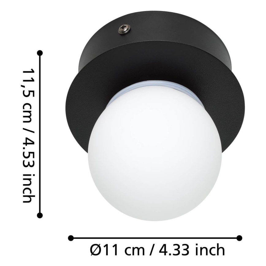 Plafonieră LED pentru baie Eglo LED/3,3W/230V IP44 negru