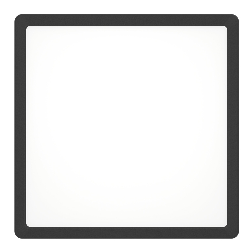 Eglo - Plafonieră LED pentru baie, 13W/230V, 2700/4000/6500K, 29x29 cm, IP44, neagră