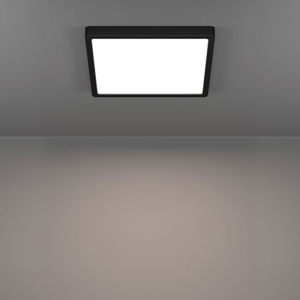 Eglo - Plafonieră LED pentru baie, 13W/230V, 2700/4000/6500K, 29x29 cm, IP44, neagră