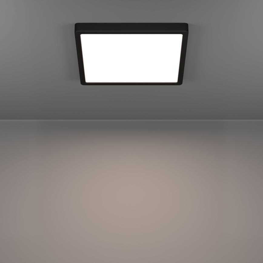 Eglo - Plafonieră LED pentru baie, 13W/230V, 2700/4000/6500K, 29x29 cm, IP44, neagră
