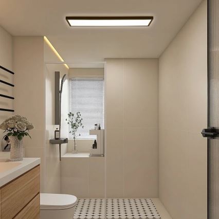 Plafonieră LED pentru baie FRAME LED/50W/230V 120x30 cm IP44 negru Brilagi