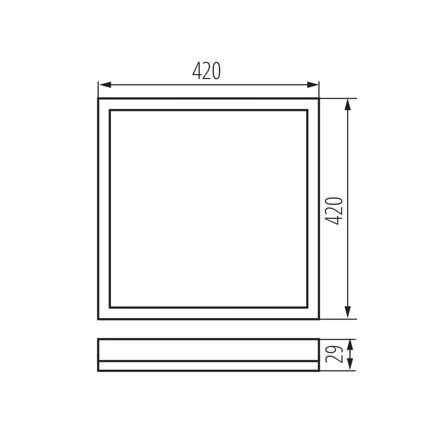 Plafonieră LED pentru baie AZPO LED/22W/230V 42x42 cm IP54 negru