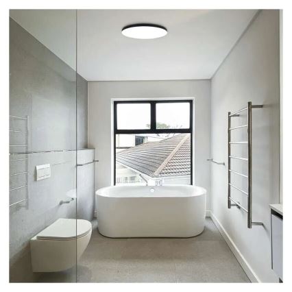 Plafonieră LED pentru baie LED/15W/230V 3000/4000/5700K IP55 negru