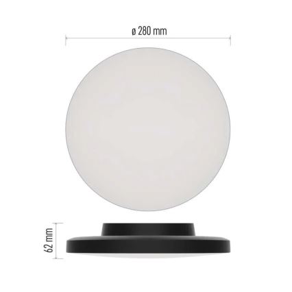 Plafonieră LED pentru baie LED/15W/230V 3000/4000/5700K IP55 negru