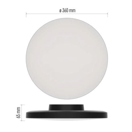 Plafonieră LED pentru baie LED/18W/230V 3000/4000/5700K IP55 negru