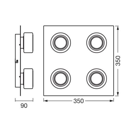 Plafonieră LED pentru baie Ledvance ORBIS FLAME 4xLED/5,5W/230V 3000/4000K IP44 alb
