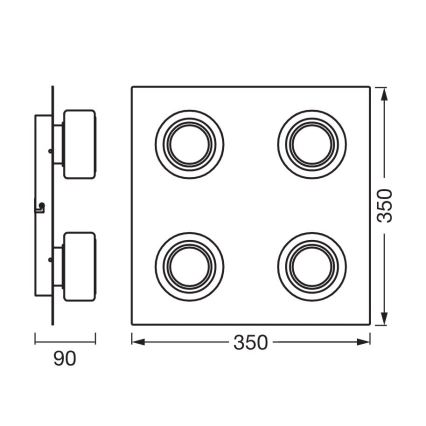 Plafonieră LED pentru baie Ledvance ORBIS FLAME 4xLED/5,5W/230V 3000/4000K IP44 crom