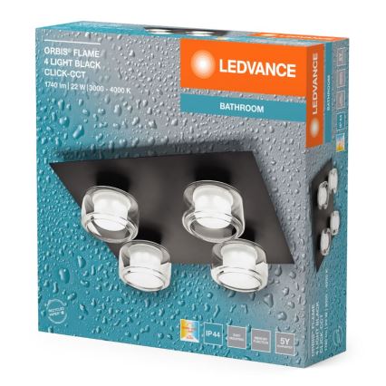 Plafonieră LED pentru baie Ledvance ORBIS FLAME 4xLED/5,5W/230V 3000/4000K IP44 negru