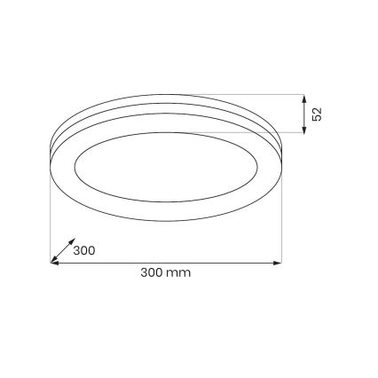 Plafonieră LED pentru baie MARLON, 36 W, 230 V, Ø 30 cm, IP54, albă