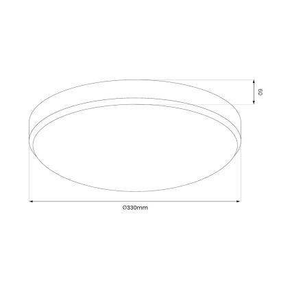 Plafonieră LED pentru baie MAYA, 15 W, 230 V, Ø 33 cm, IP44, crom lucios