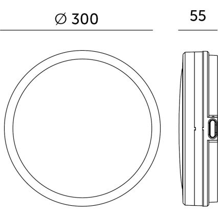Plafonieră LED pentru baie NAIROS LED/24W/230V 3000/4000/6500K IP65 d. 30 cm negru