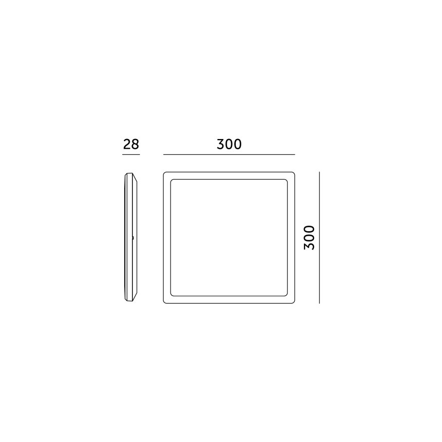 Plafonieră LED pentru baie NIVERA LED/18W/230V IP54 3000/4000/6000K 30x30 cm negru