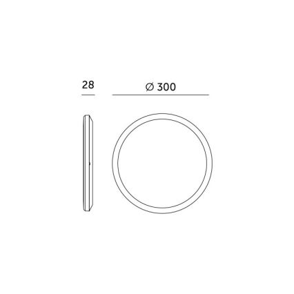 Plafonieră LED pentru baie NIVERA LED/18W/230V IP54 3000/4000/6000K d. 30 cm negru