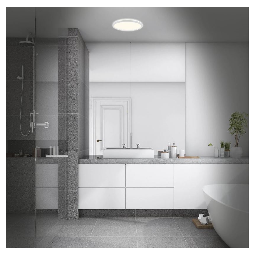 Plafonieră LED pentru baie SLIM LED/19W/230V IP44 alb Briloner 3642-416
