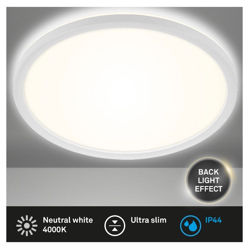 Plafonieră LED pentru baie SLIM LED/19W/230V IP44 alb Briloner 3642-416