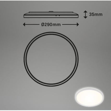 Plafonieră LED pentru baie SLIM LED/19W/230V IP44 alb Briloner 3642-416
