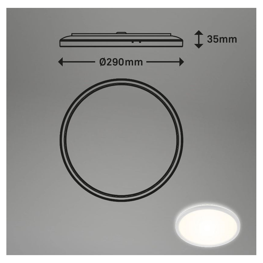 Plafonieră LED pentru baie SLIM LED/19W/230V IP44 alb Briloner 3642-416