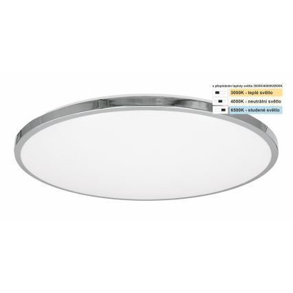 Plafonieră LED pentru baie Top Light SILVER LED/24W/230V IP44 3000/4000/6500K d. 39 cm crom lucios