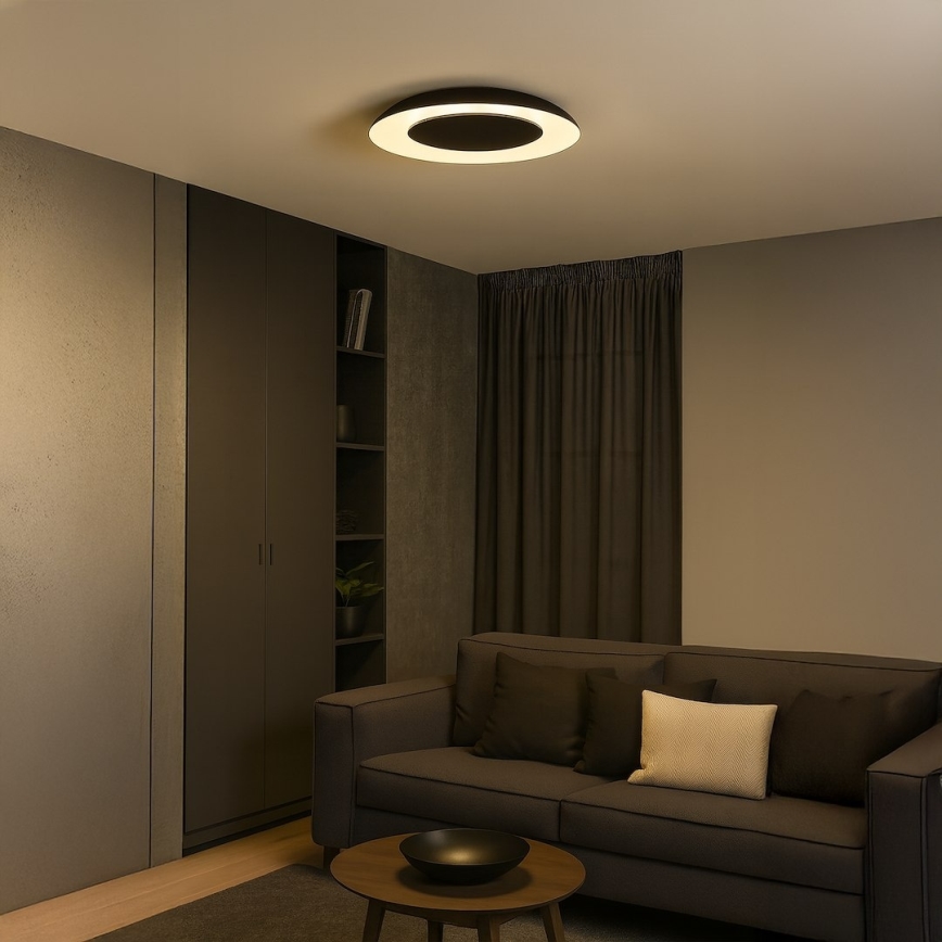 Plafonieră LED PIATTINO, 30W, 230V, 3000/4000/6000K, diam. 40 cm, negru