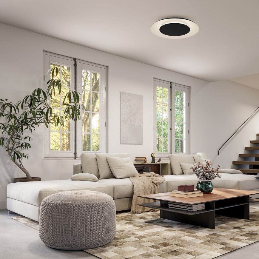 Plafonieră LED PIATTINO, 30W, 230V, 3000/4000/6000K, diam. 40 cm, negru