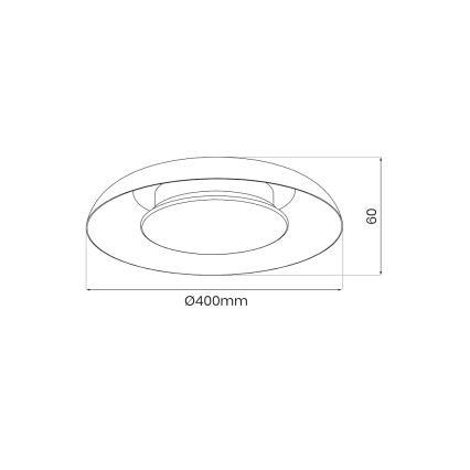 Plafonieră LED PIATTINO, 30W, 230V, 3000/4000/6000K, diam. 40 cm, negru