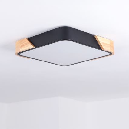 Plafonieră LED PILANA Brilagi LED/24W/230V stejar/negru 32x32 cm