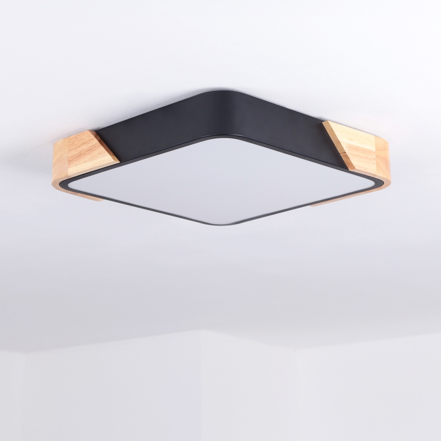 Plafonieră LED PILANA Brilagi LED/24W/230V stejar/negru 32x32 cm