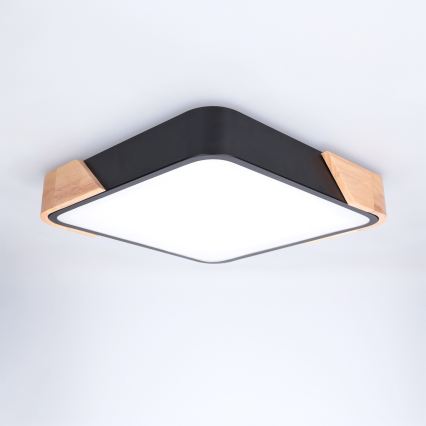 Plafonieră LED PILANA Brilagi LED/24W/230V stejar/negru 32x32 cm
