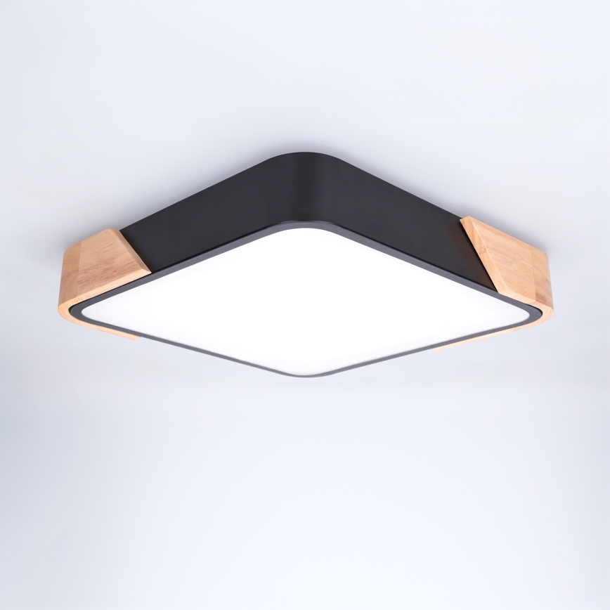 Plafonieră LED PILANA Brilagi LED/24W/230V stejar/negru 32x32 cm