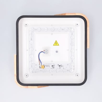 Plafonieră LED PILANA Brilagi LED/24W/230V stejar/negru 32x32 cm