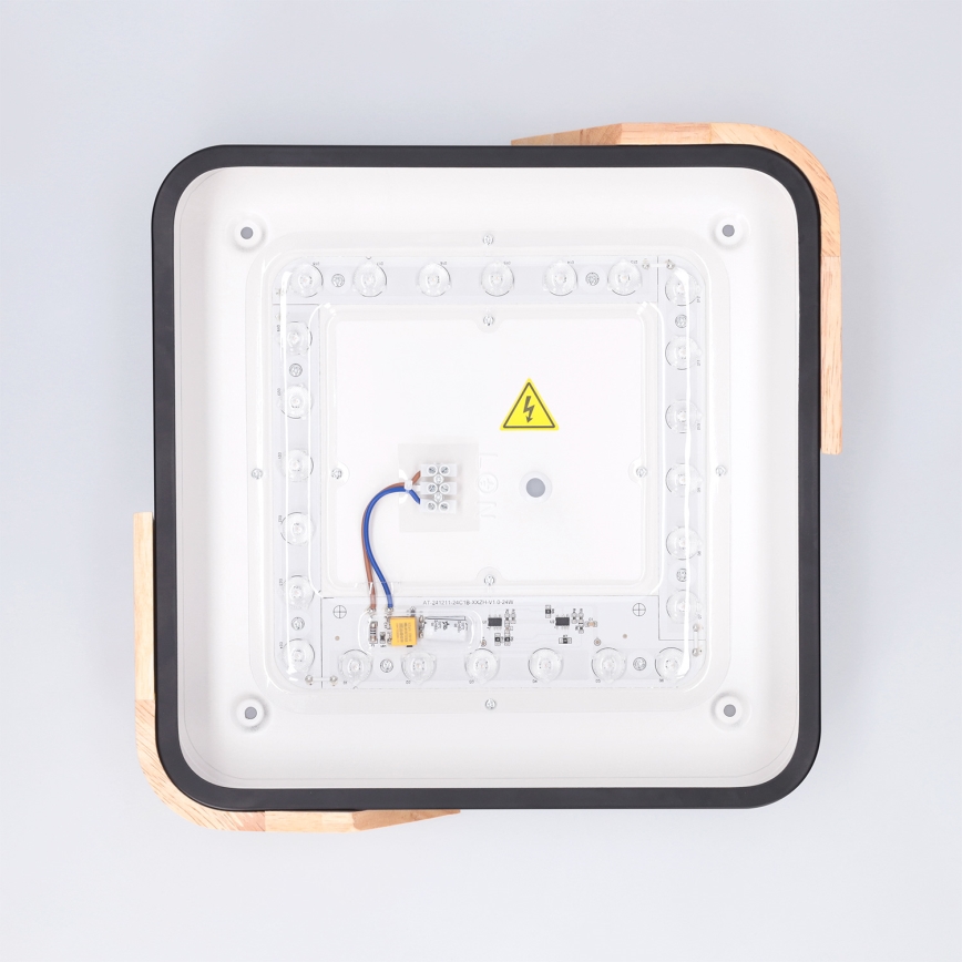 Plafonieră LED PILANA Brilagi LED/24W/230V stejar/negru 32x32 cm