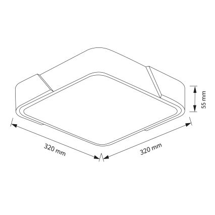 Plafonieră LED PILANA Brilagi LED/24W/230V stejar/negru 32x32 cm