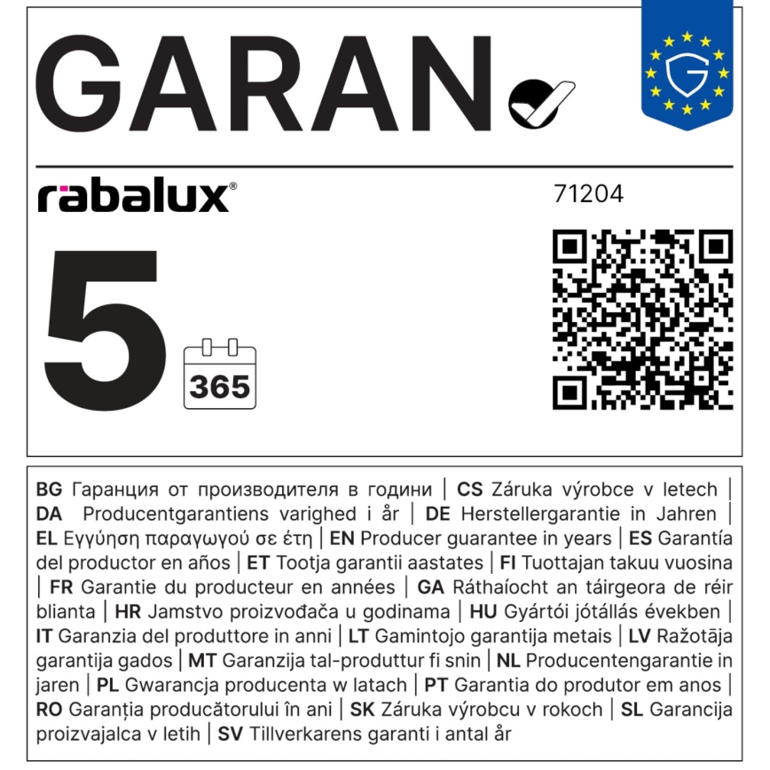 Plafonieră LED Rabalux LED/7W/230V 3000K d. 12 cm alb