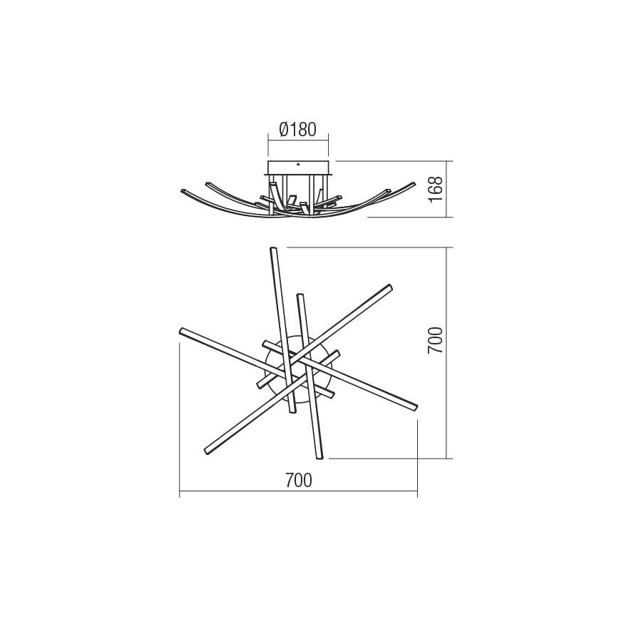 Plafonieră LED Redo 01-2187 SPATHA 6xLED/6W/230V 3000K auriu