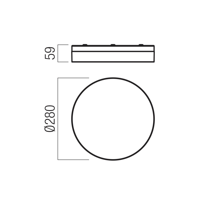 Plafonieră LED pentru baie Redo 01-3736 FRISBI LED/18W/230V d. 28 cm CRI 90 3000/4000K IP44 negru