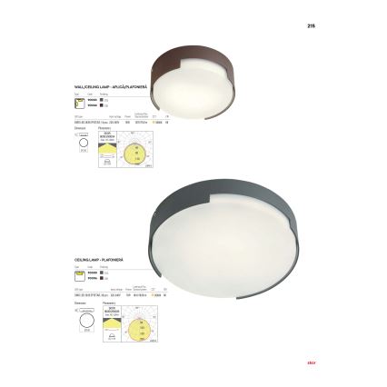 Redo 90005 - Plafonieră LED de exterior SKOR, 16W, 230V, IP54