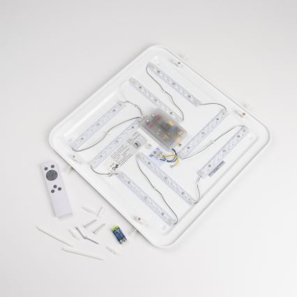 Plafonieră LED dimmabilă, 42W/230V, 3000-6500K, 49x49 cm, albă + telecomandă