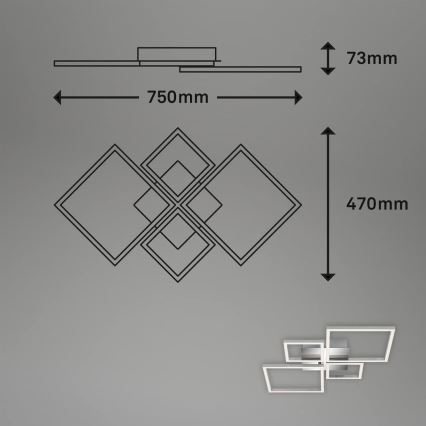 Plafonieră LED reglabilă 42W/230V/3000K crom mat