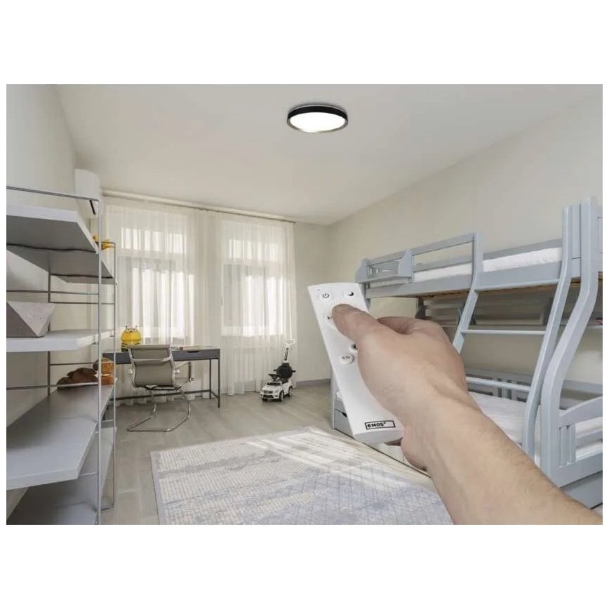 Lampă de tavan LED reglabilă ILVI LED/30W/230V 2700-6500K diam. 40 cm negru/alamă + telecomandă