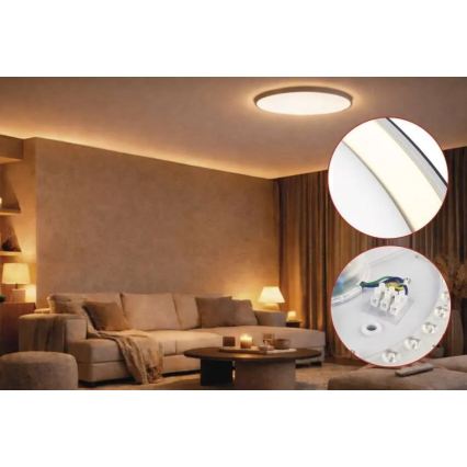 Lampă de tavan LED reglabilă ILVI LED/30W/230V 2700-6500K diam. 40 cm negru/alamă + telecomandă