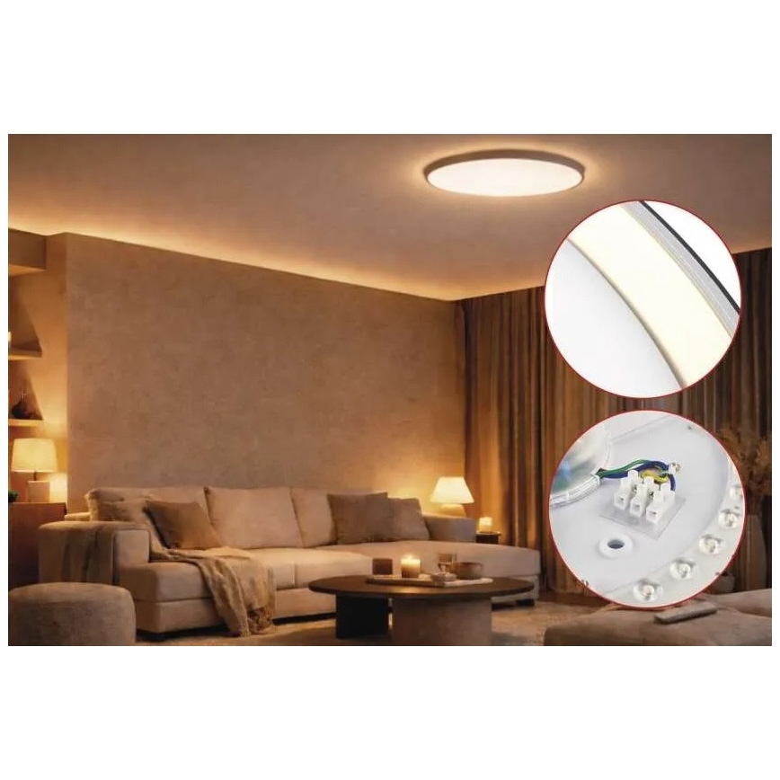 Lampă de tavan LED reglabilă ILVI LED/30W/230V 2700-6500K diam. 40 cm negru/alamă + telecomandă