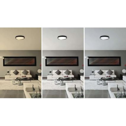 Lampă de tavan LED reglabilă ILVI LED/30W/230V 2700-6500K diam. 40 cm negru/alamă + telecomandă