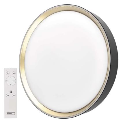 Lampă de tavan LED reglabilă ILVI LED/30W/230V 2700-6500K diam. 40 cm negru/alamă + telecomandă