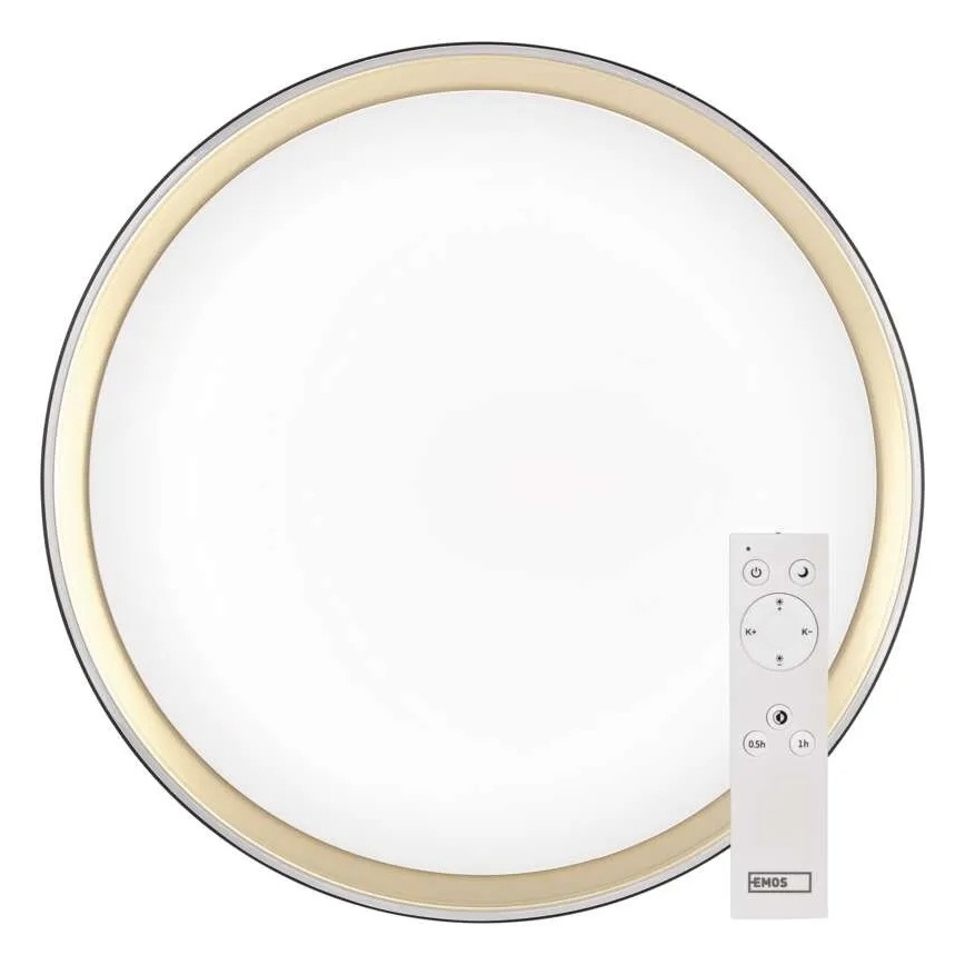 Lampă de tavan LED reglabilă ILVI LED/30W/230V 2700-6500K diam. 40 cm negru/alamă + telecomandă
