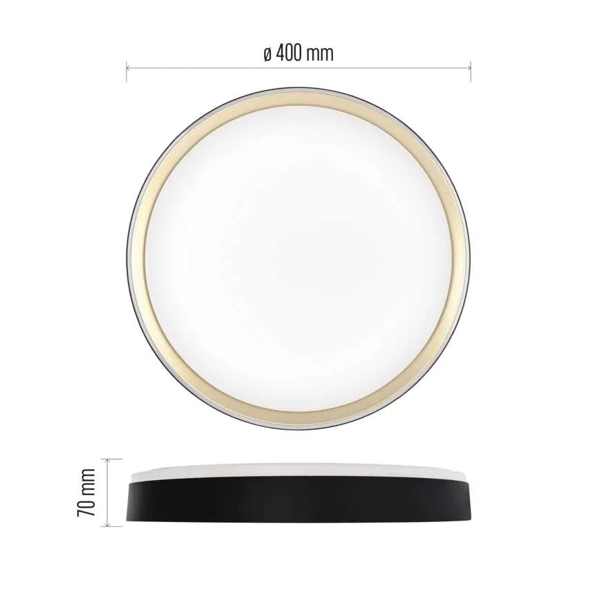 Lampă de tavan LED reglabilă ILVI LED/30W/230V 2700-6500K diam. 40 cm negru/alamă + telecomandă