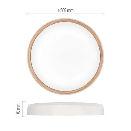 Plafonieră LED dimabilă ILVI LED/45W/230V 2700-6500K Ø 50 cm alb/bej + telecomandă