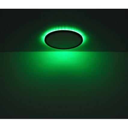 Plafonieră LED RGB dimabilă pentru baie Globo LED/18W/230V 3000-6000K IP44 negru + telecomandă