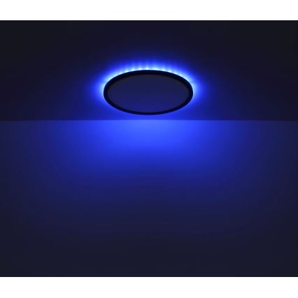 Plafonieră LED RGB dimabilă pentru baie Globo LED/18W/230V 3000-6000K IP44 negru + telecomandă