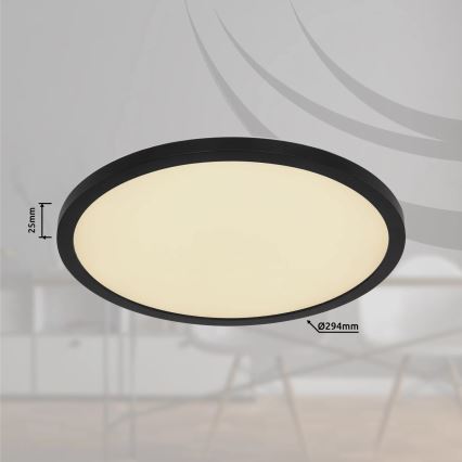 Plafonieră LED RGB dimabilă pentru baie Globo LED/18W/230V 3000-6000K IP44 negru + telecomandă